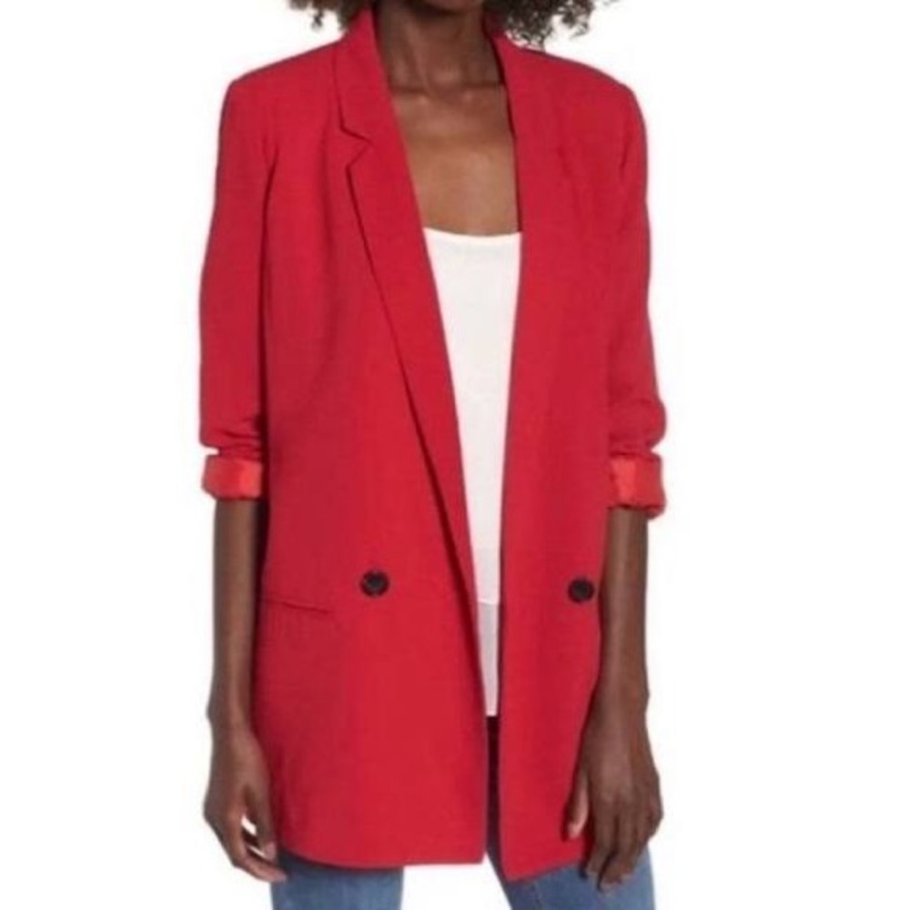 MURAL RED BOYFRIEND BLAZER